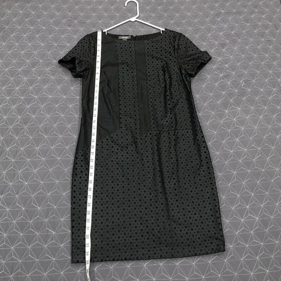 Muse sz 4 Black Perforated Faux Leather Sheath Dress - Picture 8 of 11